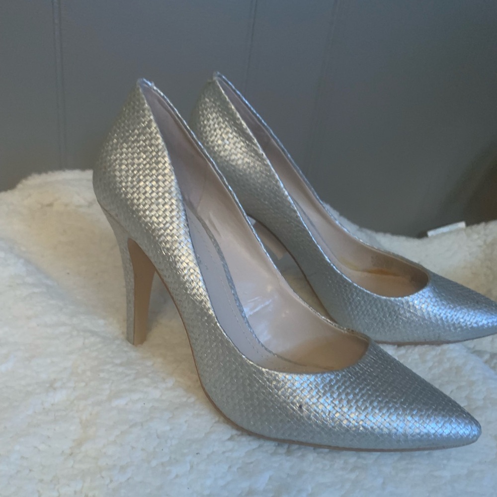 Bcbgeneration Shimmering Silver Heels - image 1